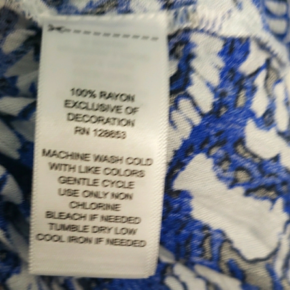 Blue and White Paisley Cover Up Dress - Picture 10 of 13
